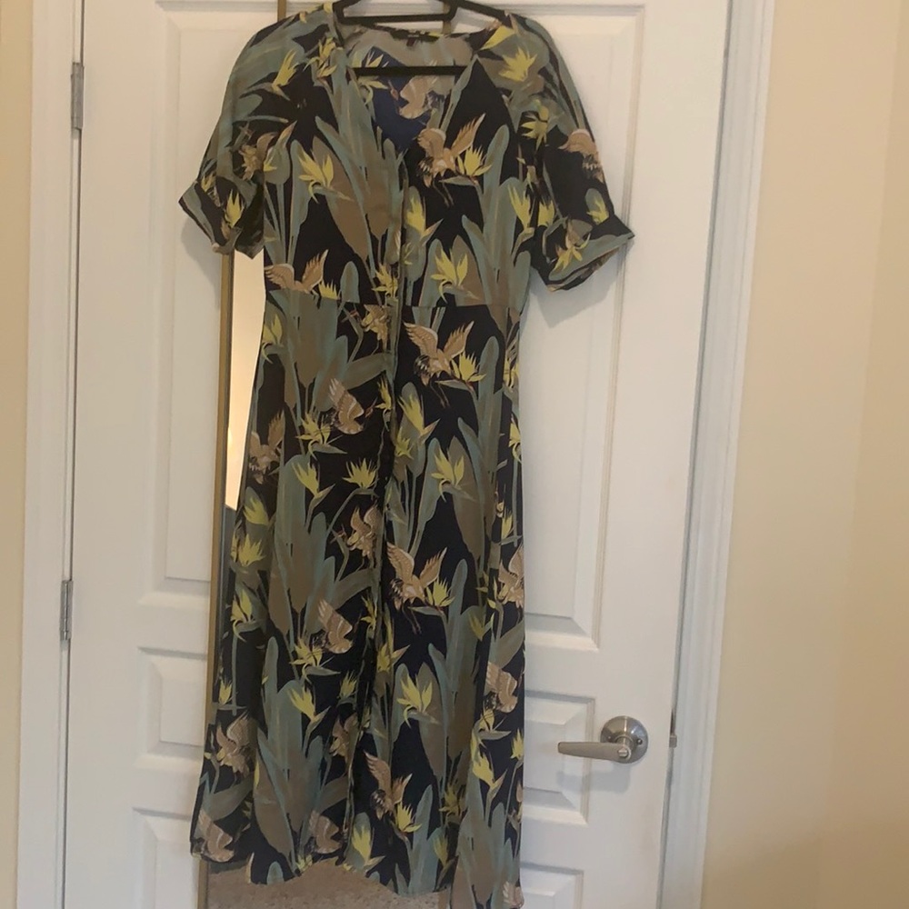Vero moda breezy bird print midi dress